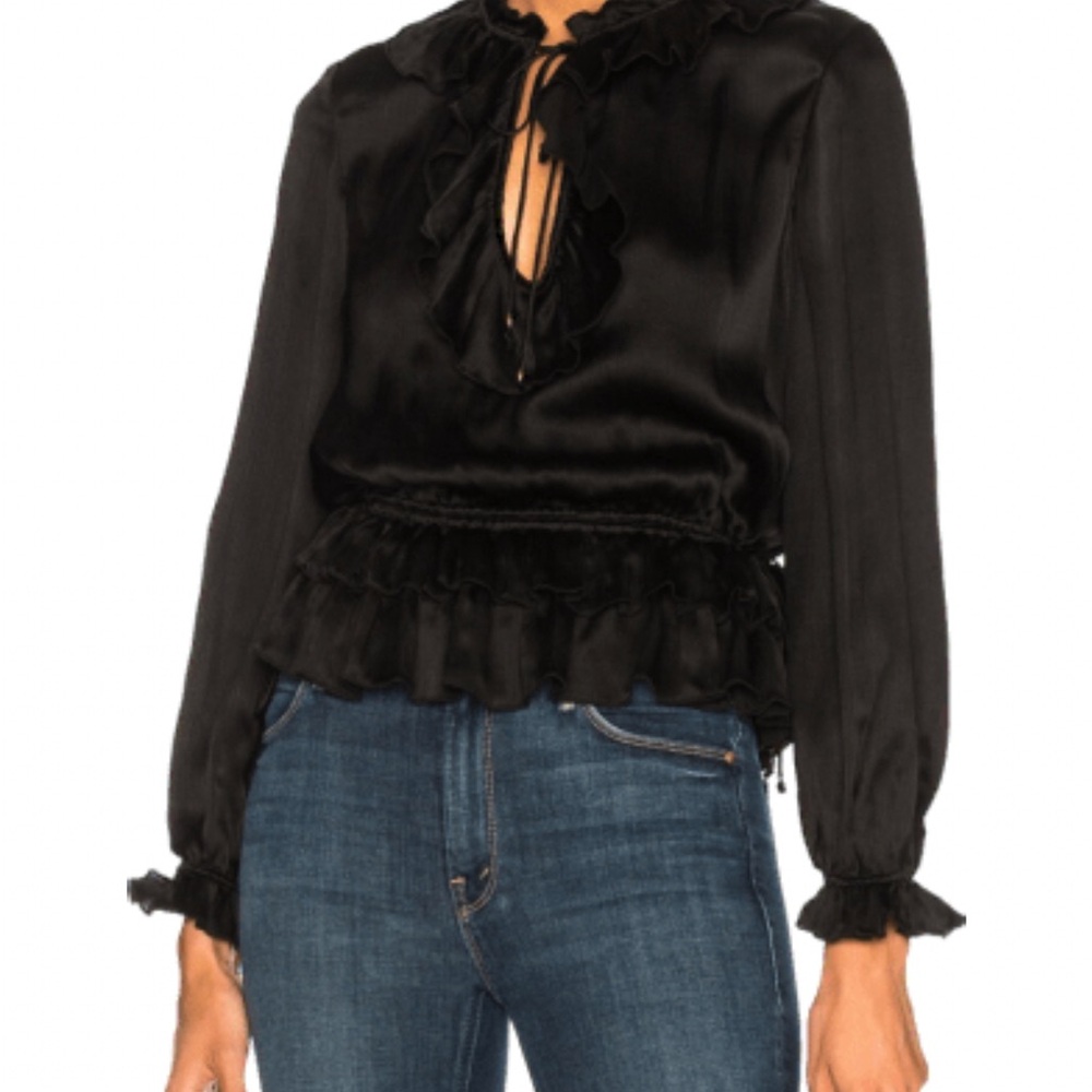 Ulla Johnson Black 100% Silk Blouse 4
